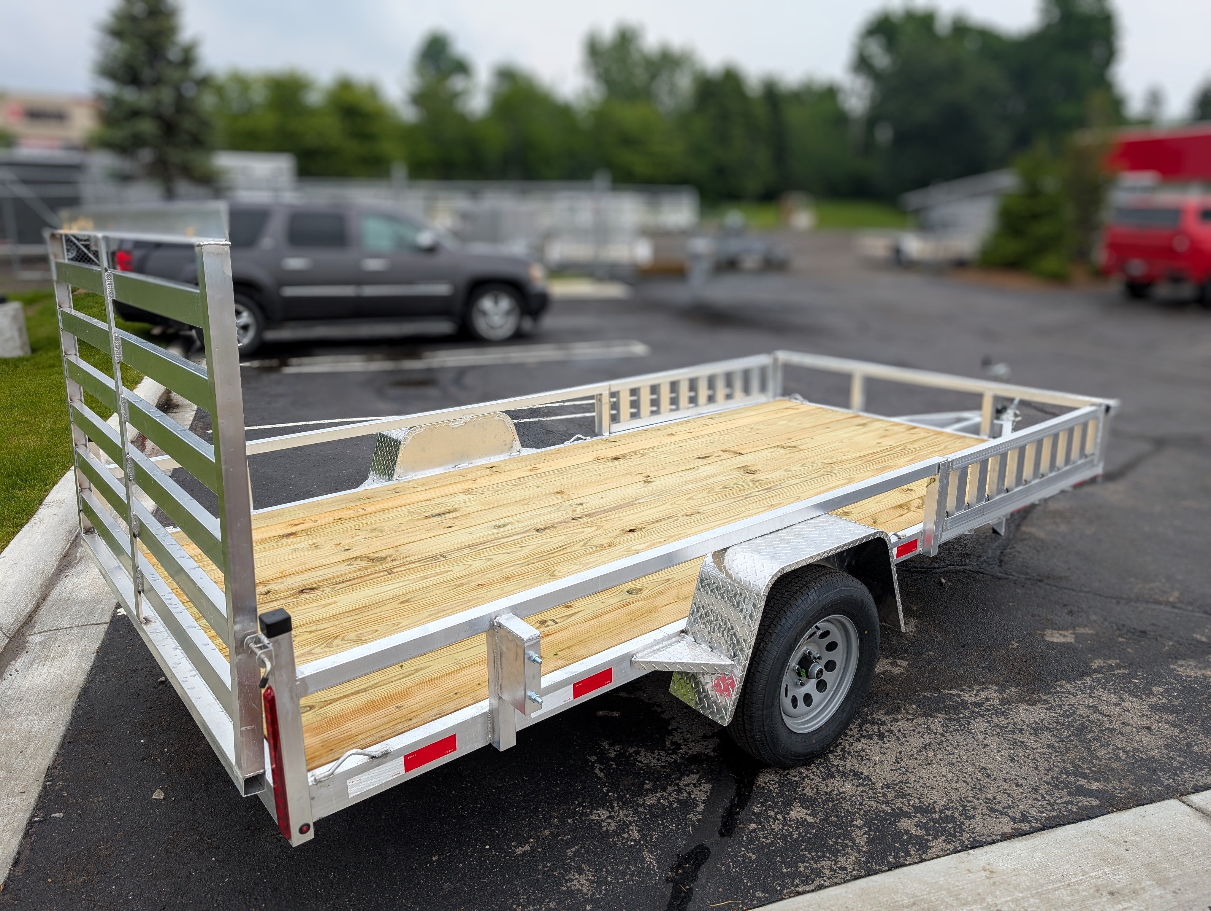 Silver Ox 7x14 Single Axle Aluminum Utility Trailer with ATV Side Ramps