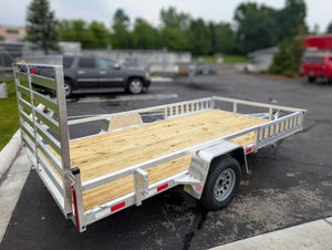 Silver Ox 7x14 Single Axle Aluminum Utility Trailer with ATV Side Ramps