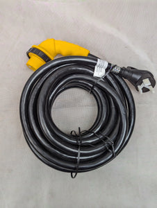 25' RV Power Supply Cord w/ Locking Adapter Right Angle Black Standard Male 30A 4006601