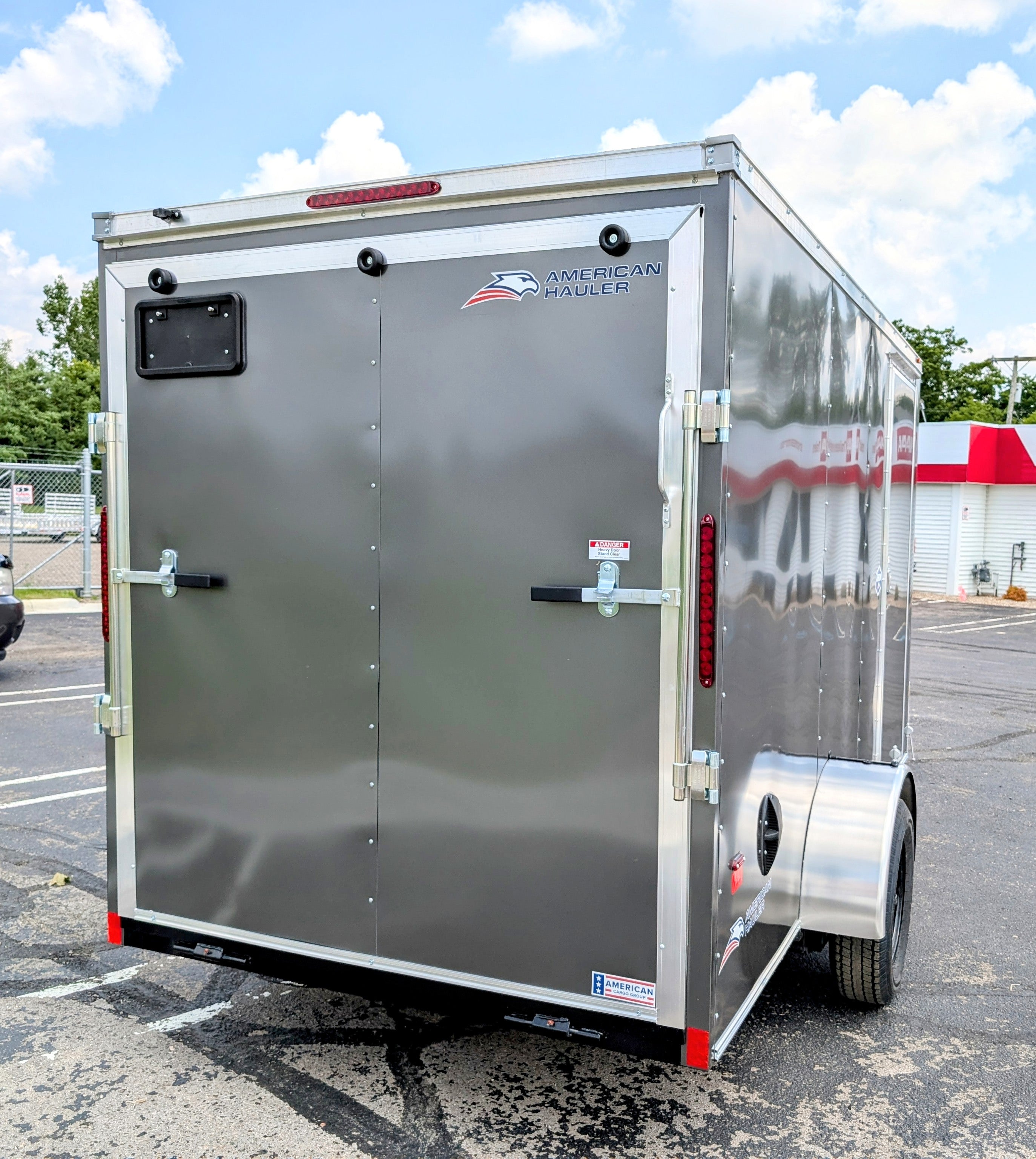 American Hauler 6x12 Enclosed Cargo Trailer w Ramp Door - Charcoal - Stock# 34552
