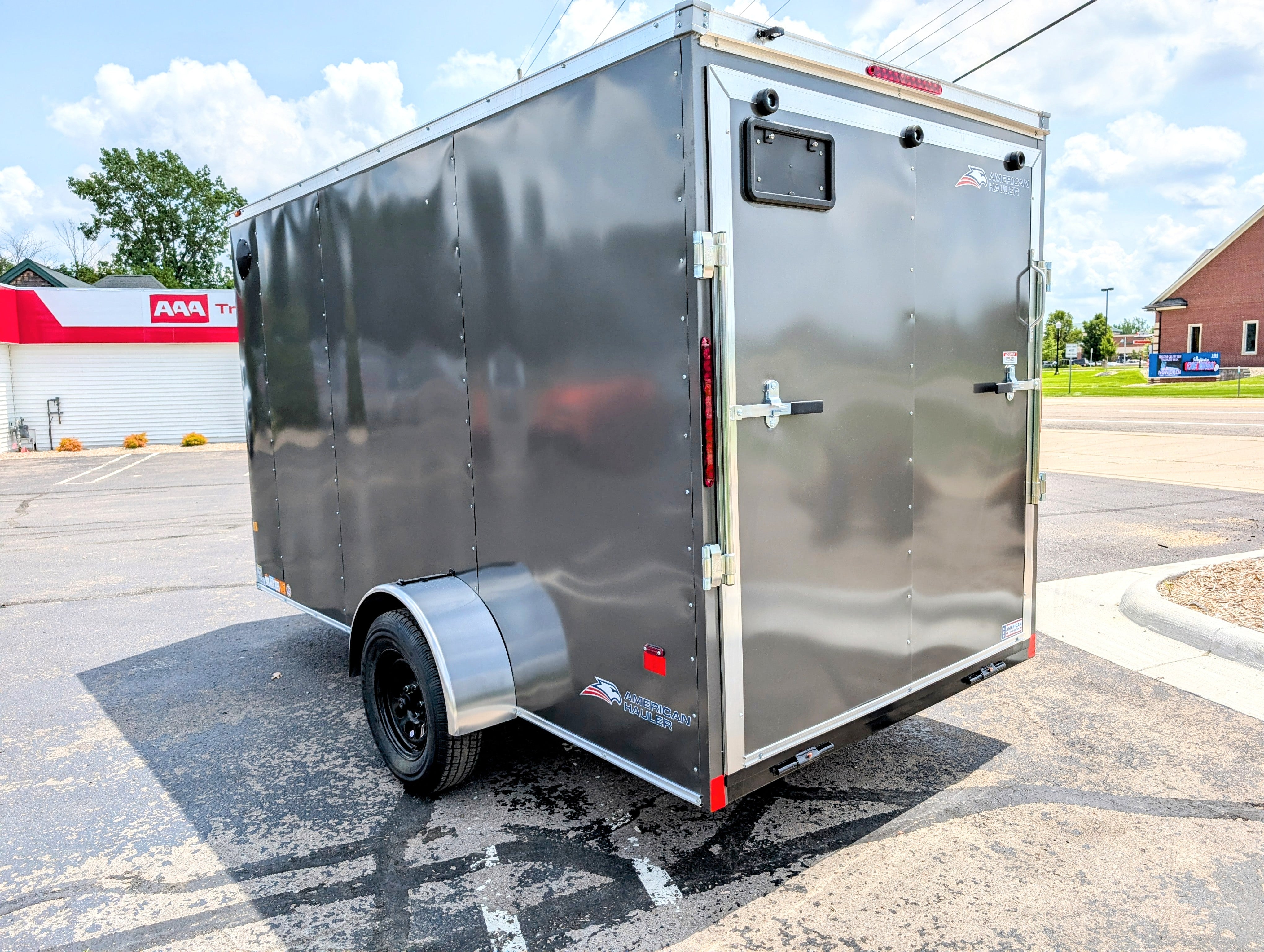 American Hauler 6x12 Enclosed Cargo Trailer w Ramp Door - Charcoal - Stock# 34552