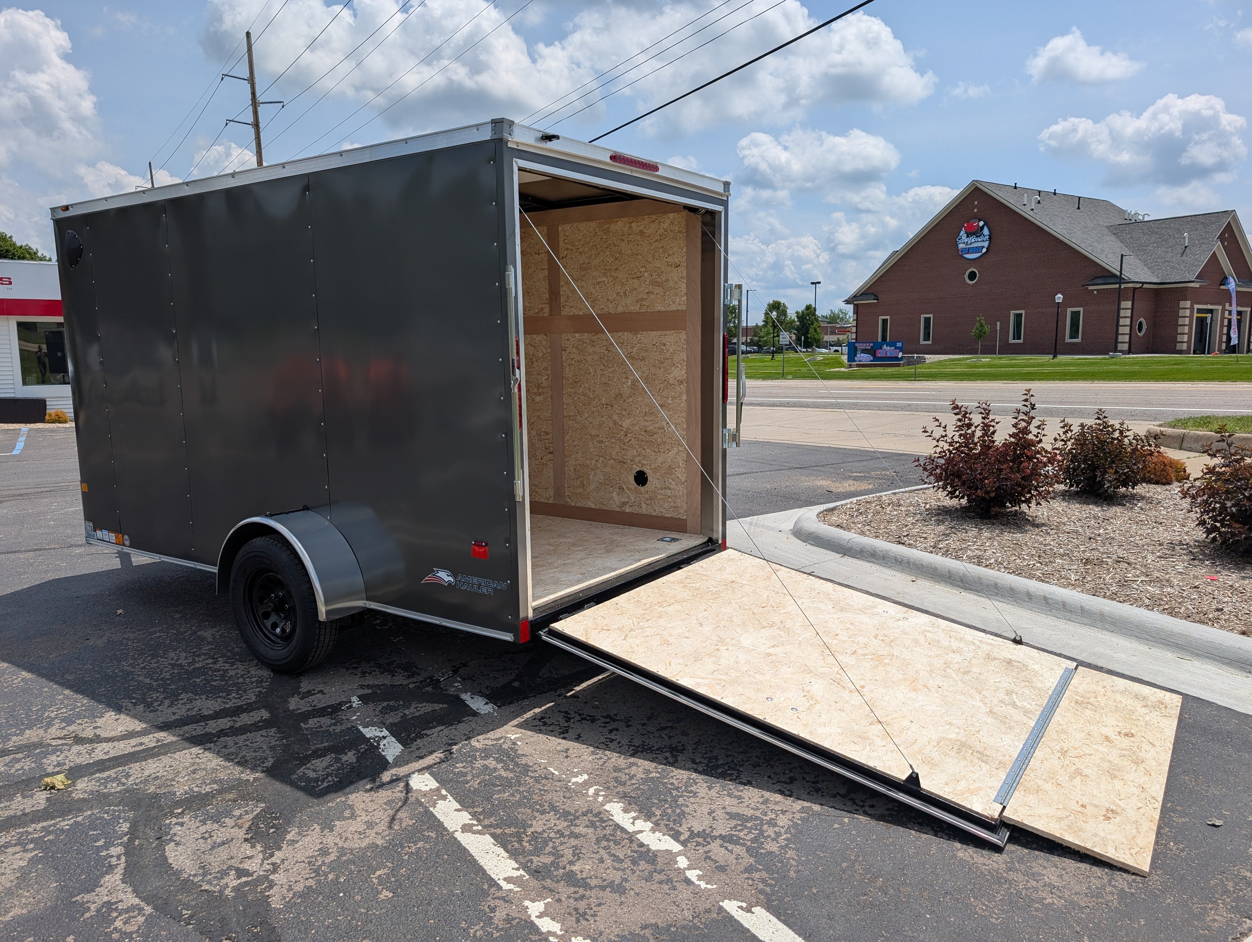 American Hauler 6x12 Enclosed Cargo Trailer w Ramp Door - Charcoal - Stock# 34552