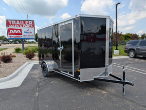 American Hauler 6x12 Enclosed Cargo Trailer w Ramp Door - Black - Stock# 33465
