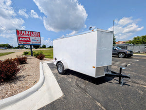 American Hauler 5x10 Enclosed Cargo Trailer w Ramp Door - White - Stock# 32539