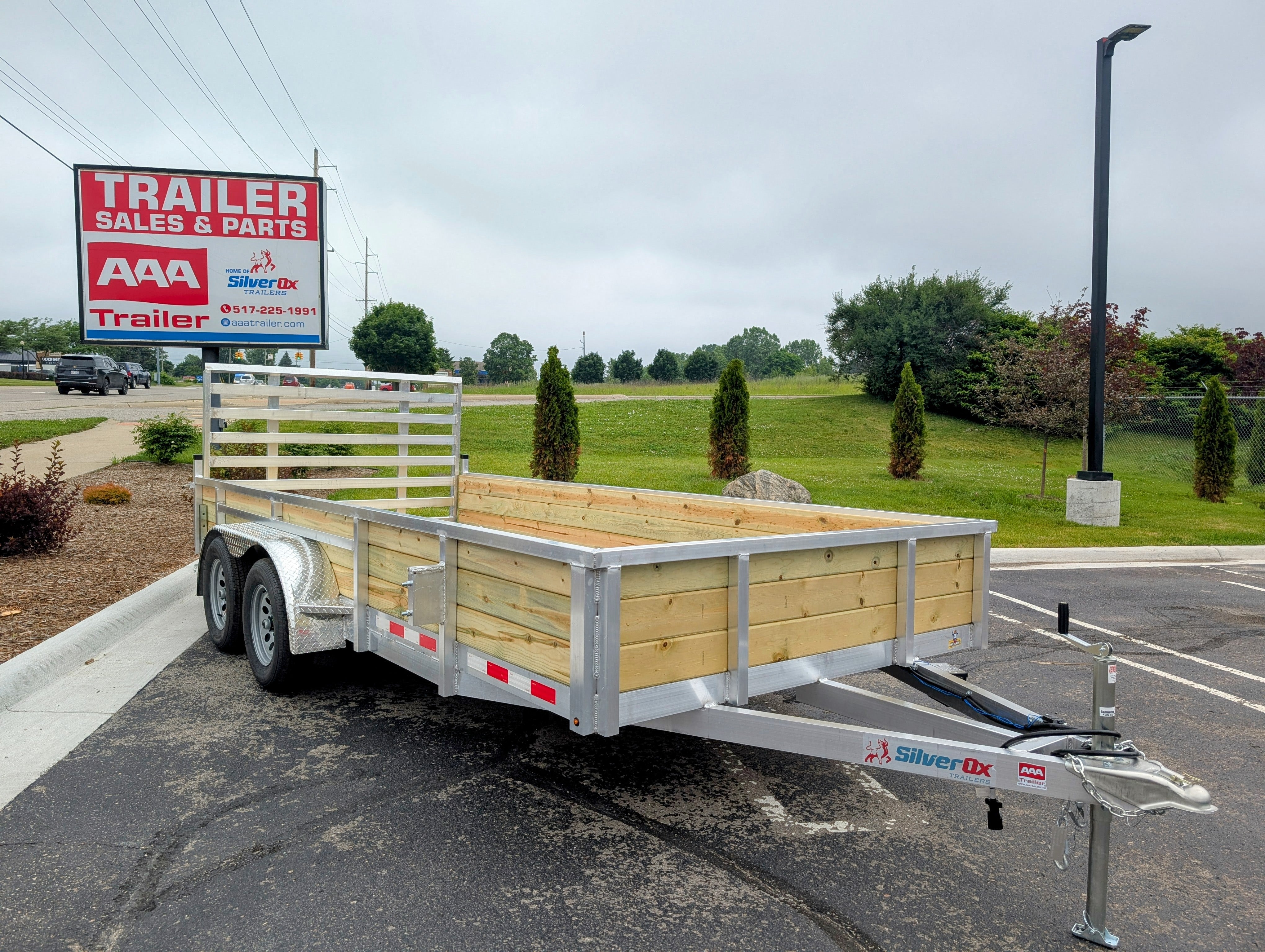 Silver Ox 7x16 Woodside Tandem Axle Aluminum Utility Trailer with Heavy Duty Package