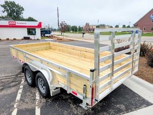 Silver Ox 7x16 Woodside Tandem Axle Aluminum Utility Trailer with Heavy Duty Package