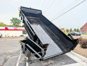 Griffin 7X16 Tandem Axle Hydraulic Dump Trailer with Tarp Kit, Battery Charger, Drop Leg Jack, 14K GVWR