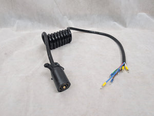 HitchCoil 7-Way, RV-Style Connector w/ 6' Long Coiled Cable - Trailer End 102-5