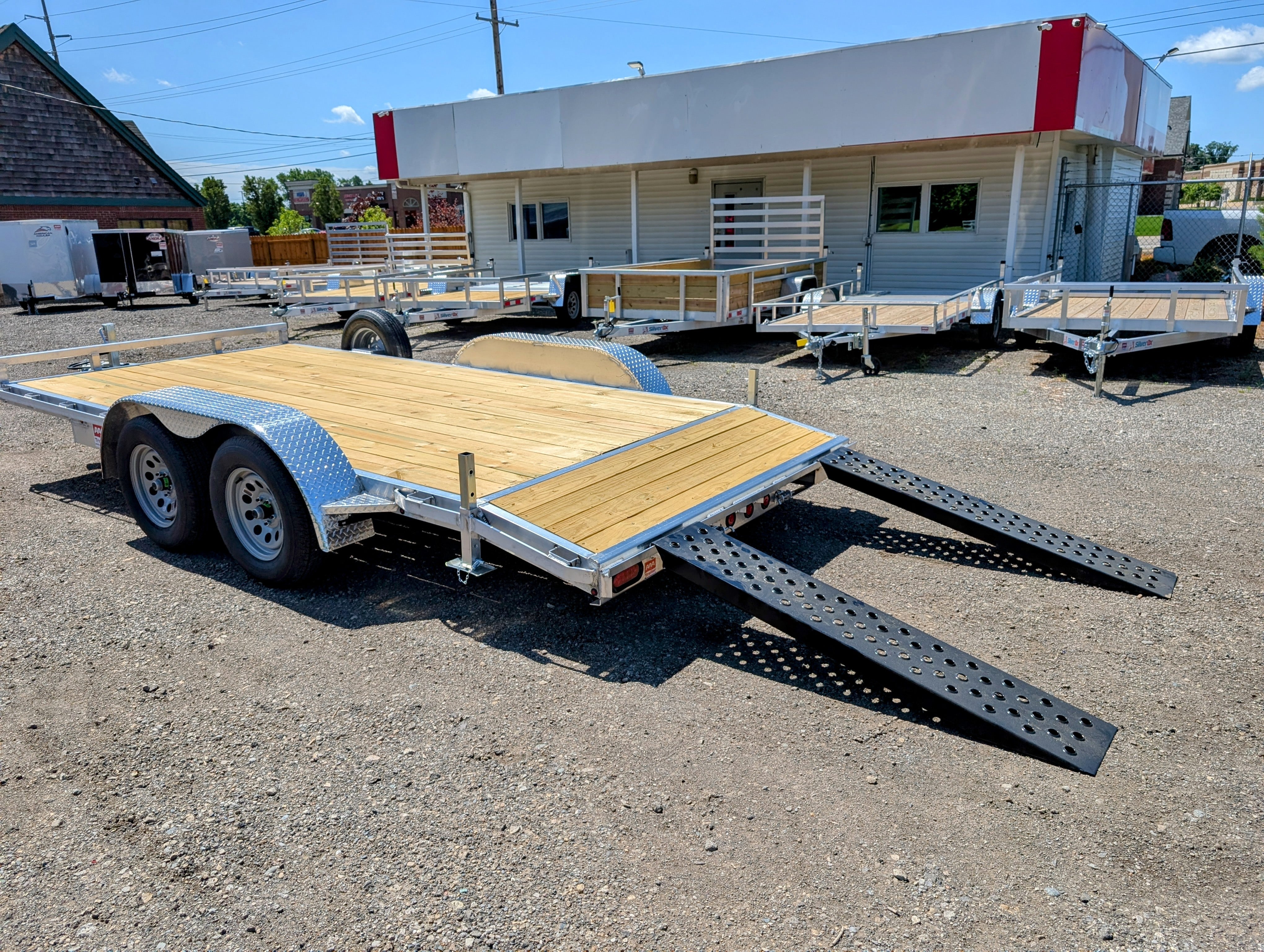Silver Ox 7k Aluminum Car Hauler Trailer 14+2 - 16ft Overall Deck