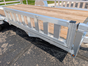 Silver Ox 7x14 Single Axle Aluminum Utility Trailer with Side Loading Ramps and Folding Gate