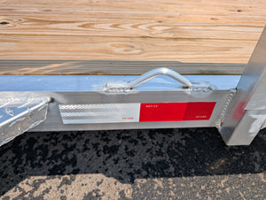 Silver Ox 7x14 Single Axle Aluminum Utility Trailer with Side Loading Ramps and Folding Gate