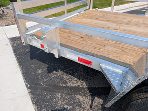 Silver Ox 7x14 Single Axle Aluminum Utility Trailer with Side Loading Ramps and Folding Gate
