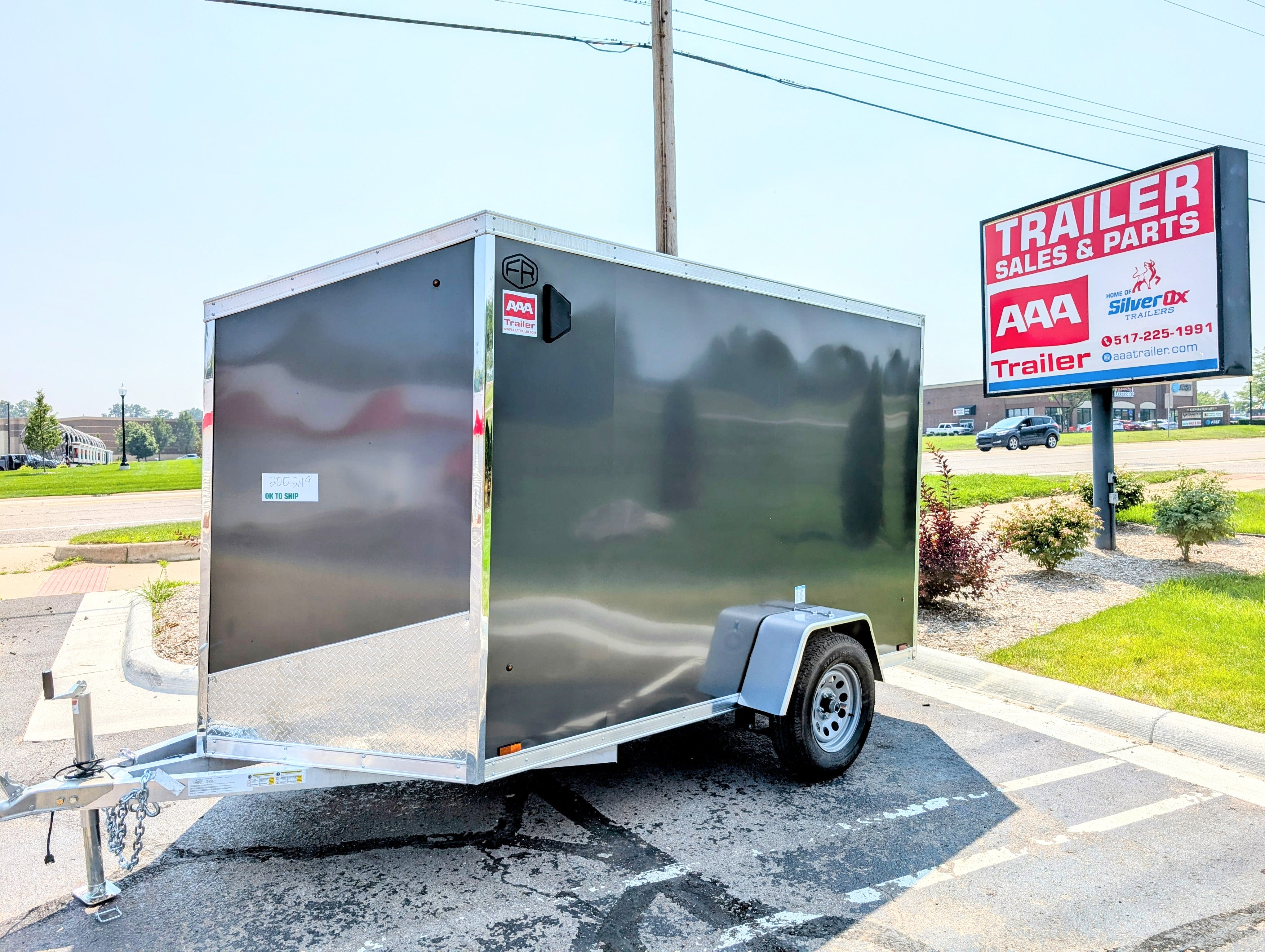 Amerilite Aluminum 6x10 V Nose With Ramp Door Cargo / Enclosed Trailer -Stock# 200249