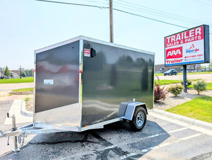 Amerilite Aluminum 6x10 V Nose With Ramp Door Cargo / Enclosed Trailer -Stock# 200249