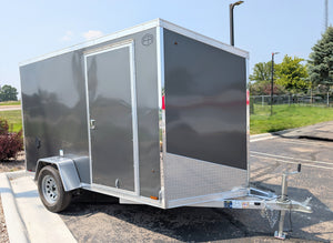 Amerilite Aluminum 6x10 V Nose With Ramp Door Cargo / Enclosed Trailer -Stock# 200249