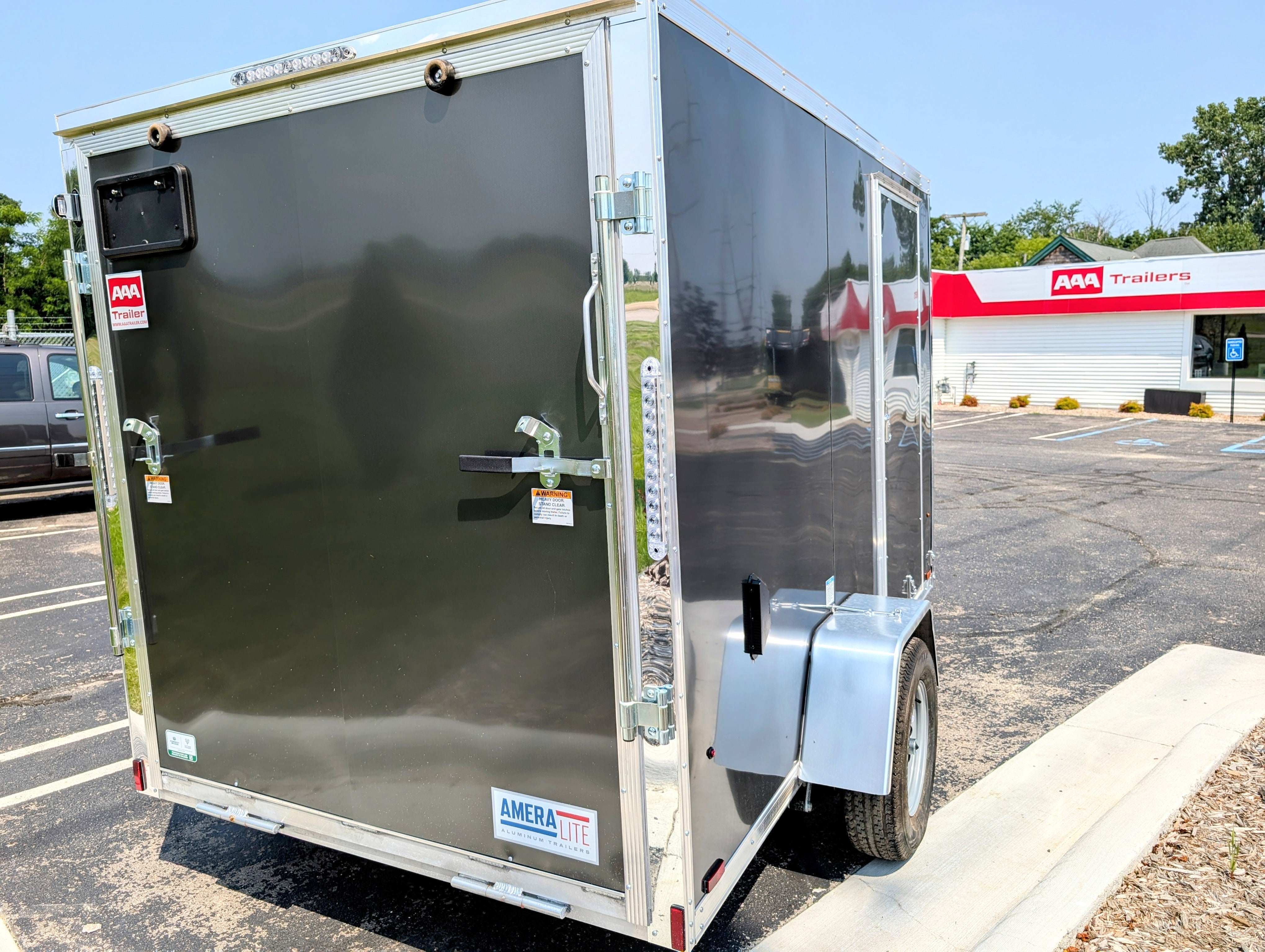 Amerilite Aluminum 6x10 V Nose With Ramp Door Cargo / Enclosed Trailer -Stock# 200249