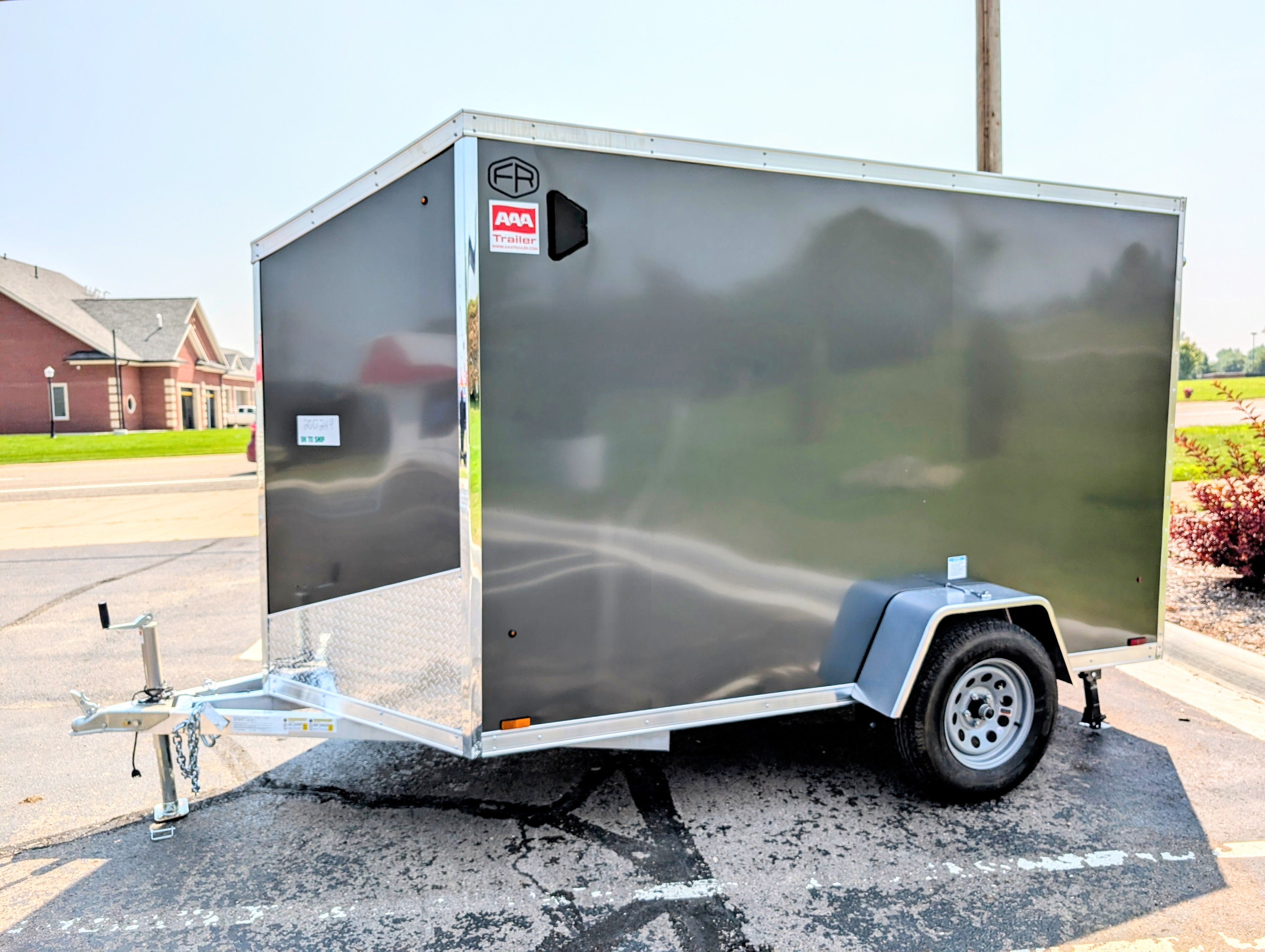 Amerilite Aluminum 6x10 V Nose With Ramp Door Cargo / Enclosed Trailer -Stock# 200249