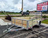 Silver Ox 6x12 Single Axle Aluminum Utility Woody 4 Board Drop Axle