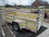 Silver Ox 6x12 Single Axle Aluminum Utility Woody 4 Board Drop Axle