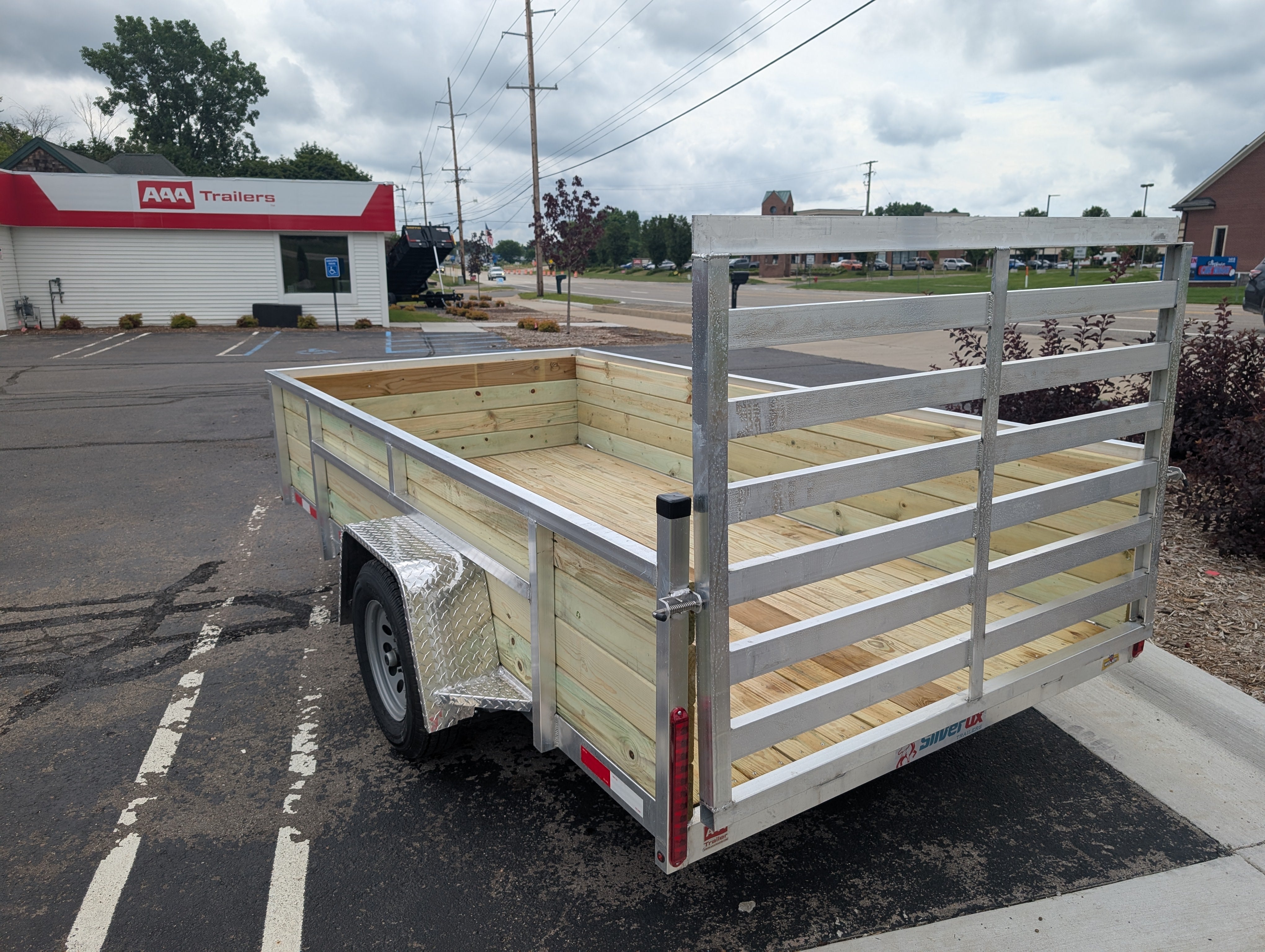 Silver Ox 6x12 Single Axle Aluminum Utility Woody 4 Board Drop Axle
