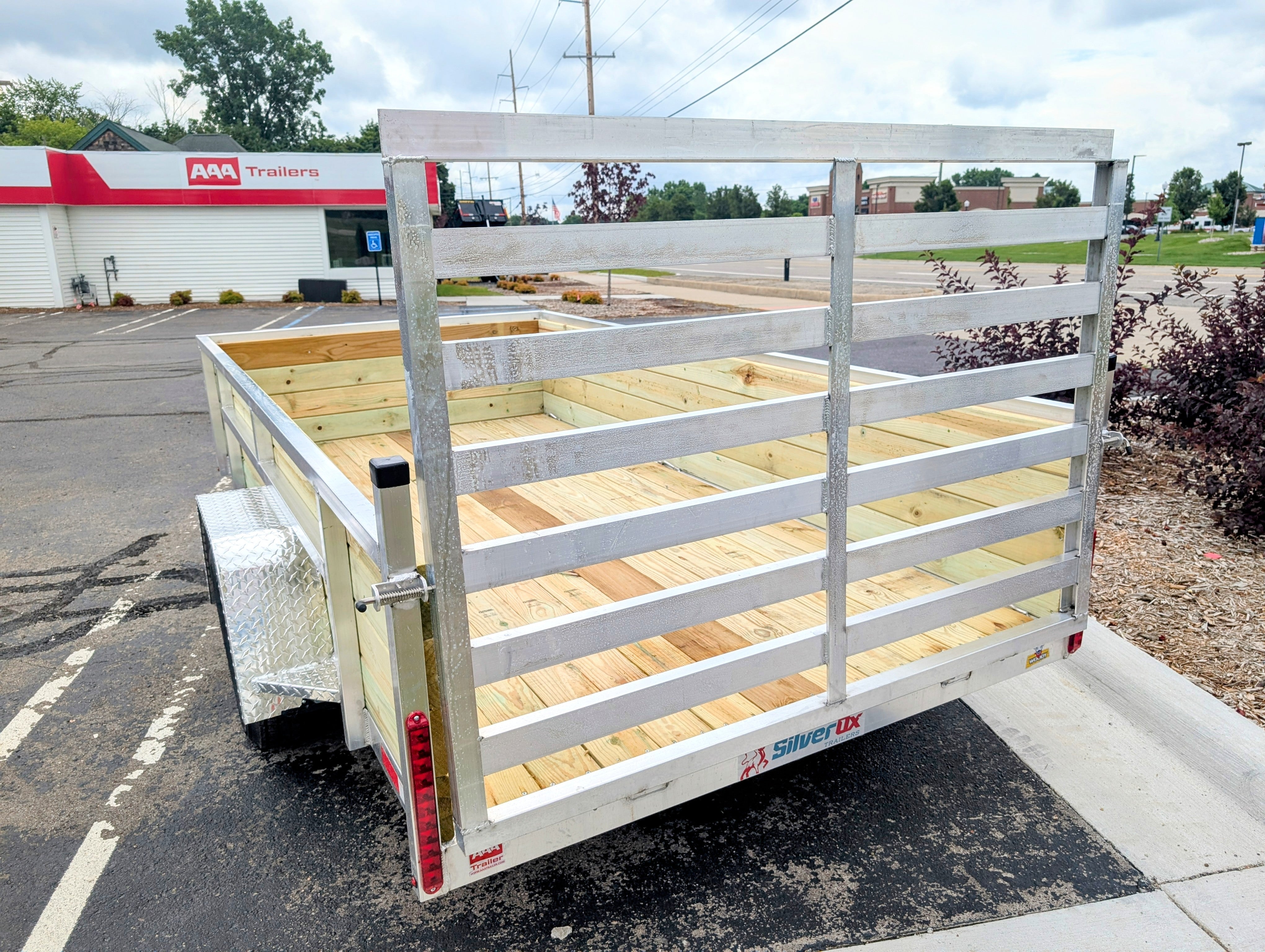 Silver Ox 6x12 Single Axle Aluminum Utility Woody 4 Board Drop Axle