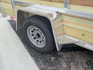 Silver Ox 6x12 Single Axle Aluminum Utility Woody 4 Board Drop Axle