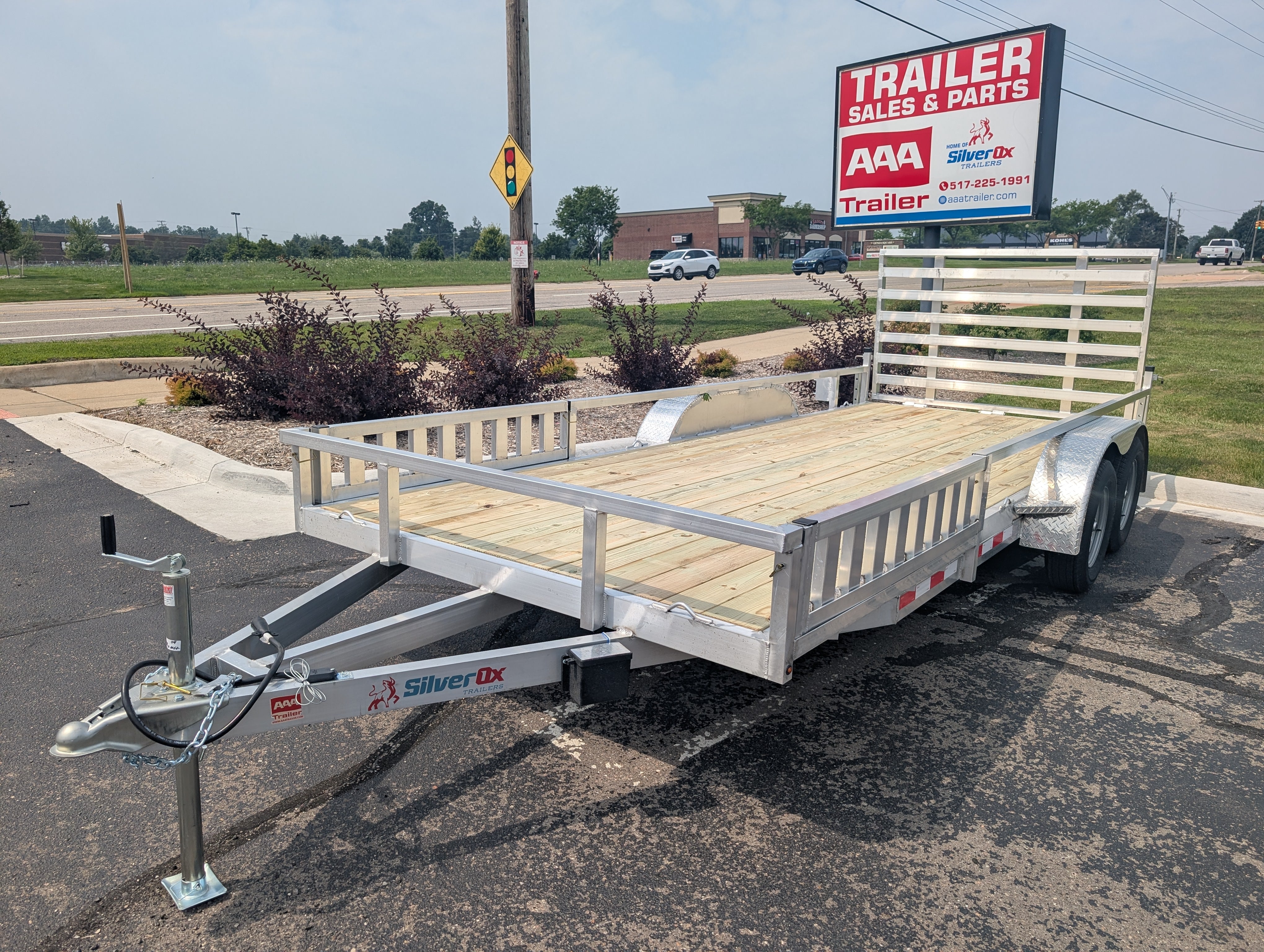 Silver Ox  7x18 Tandem Axle Heavy Duty Aluminum Utility Trailer with ATV Side Ramps