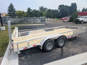 Silver Ox  7x18 Tandem Axle Heavy Duty Aluminum Utility Trailer with ATV Side Ramps