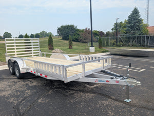 Silver Ox  7x18 Tandem Axle Heavy Duty Aluminum Utility Trailer with ATV Side Ramps