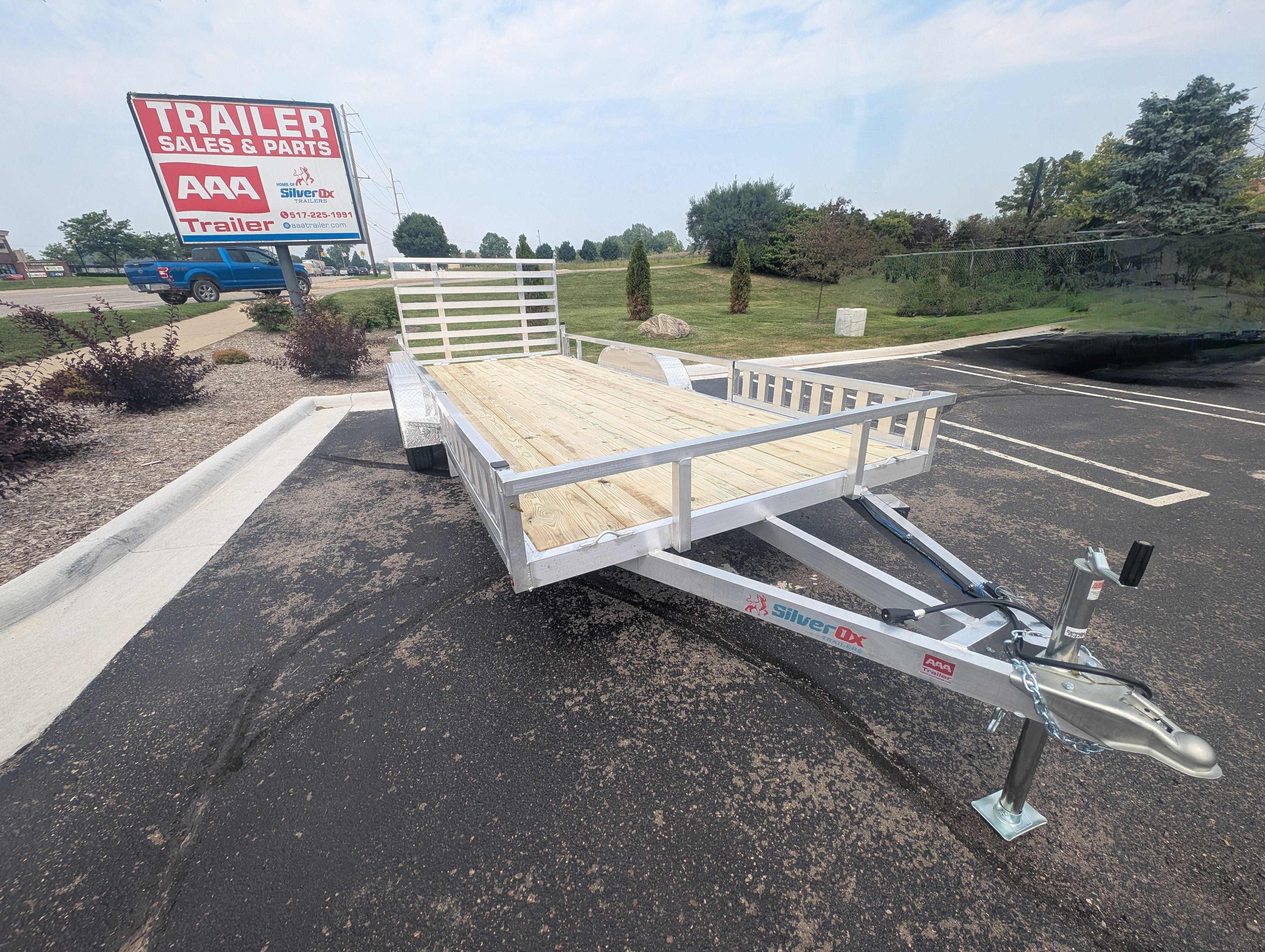 Silver Ox  7x18 Tandem Axle Heavy Duty Aluminum Utility Trailer with ATV Side Ramps