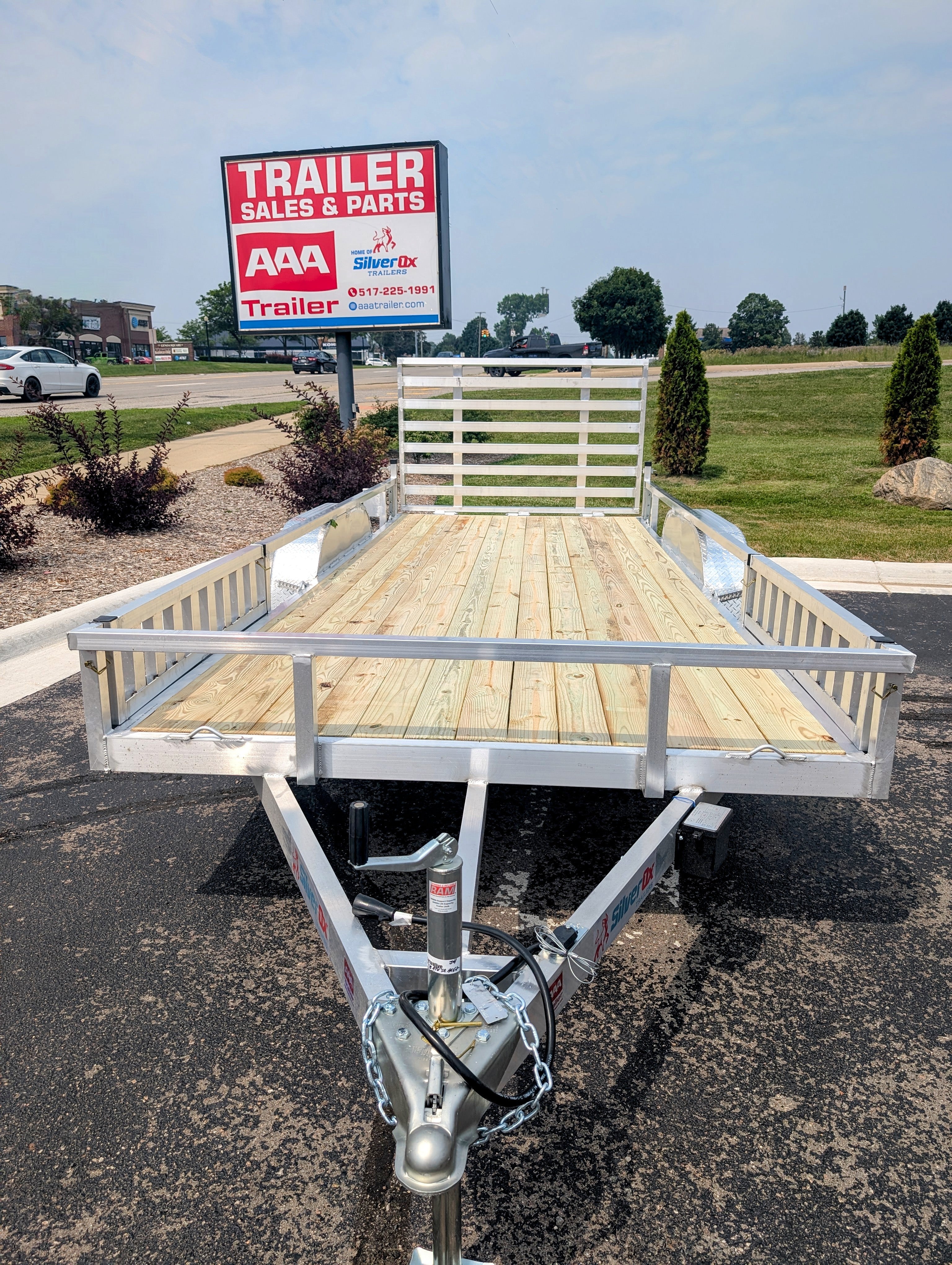 Silver Ox  7x18 Tandem Axle Heavy Duty Aluminum Utility Trailer with ATV Side Ramps