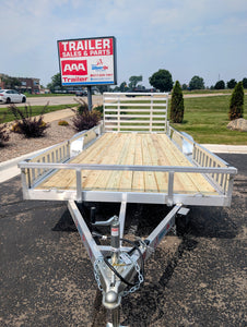Silver Ox  7x18 Tandem Axle Heavy Duty Aluminum Utility Trailer with ATV Side Ramps