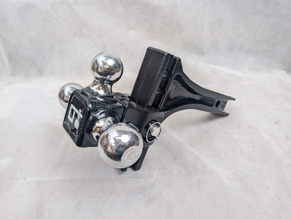 Adjustable Tri-Ball Trailer Hitch Ball Mount (1-7/8 Inch, 2 Inch, 2-5/16 Inch Trailer Balls), Fits 2 Inch Square Receiver, 4.75 Inch Drop, 14,000 lbs. Capacity, Black, 63070