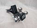 Adjustable Tri-Ball Trailer Hitch Ball Mount (1-7/8 Inch, 2 Inch, 2-5/16 Inch Trailer Balls), Fits 2 Inch Square Receiver, 4.75 Inch Drop, 14,000 lbs. Capacity, Black, 63070