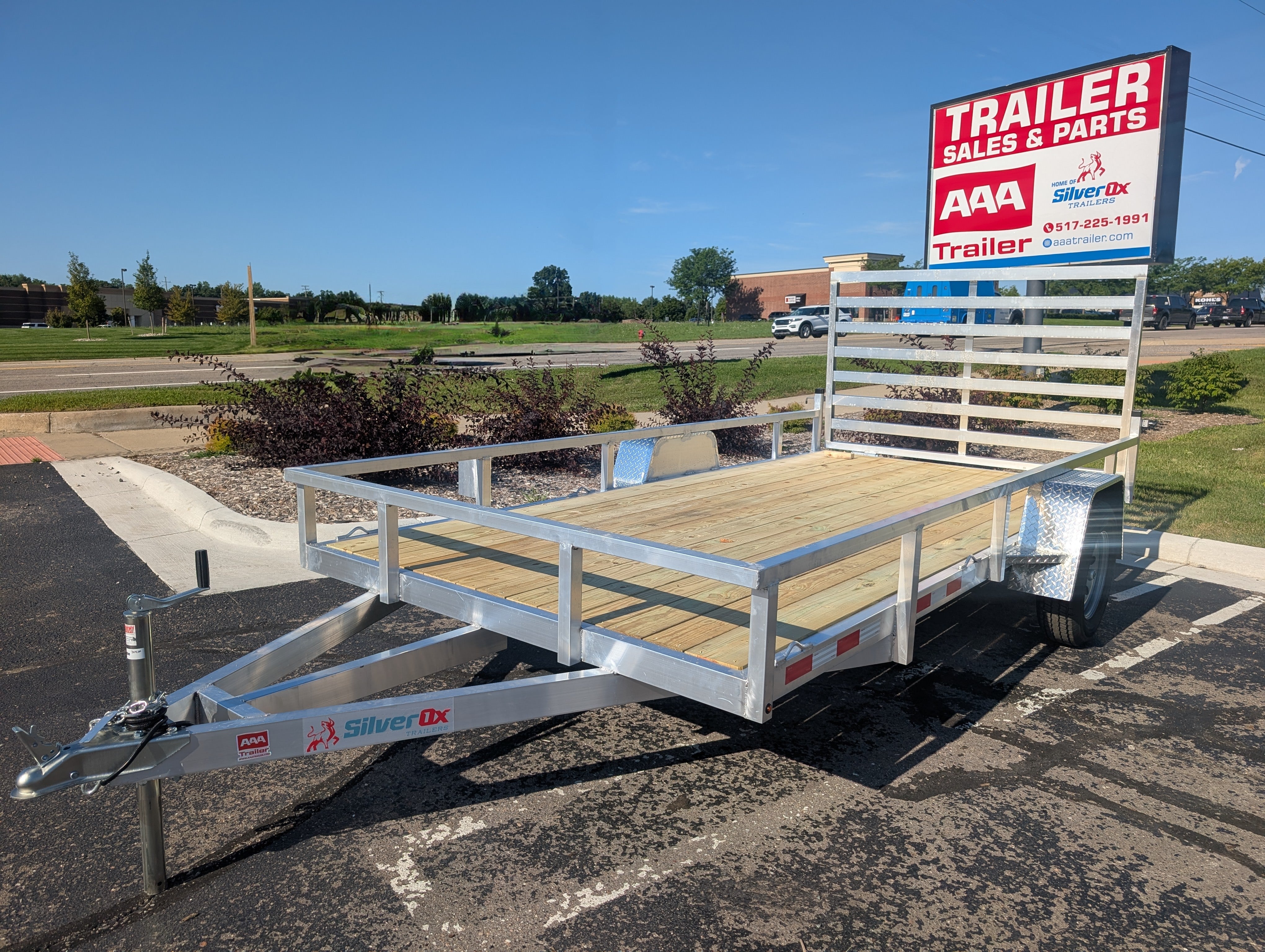 Silver Ox 7x14 Single Axle Aluminum Utility Trailer