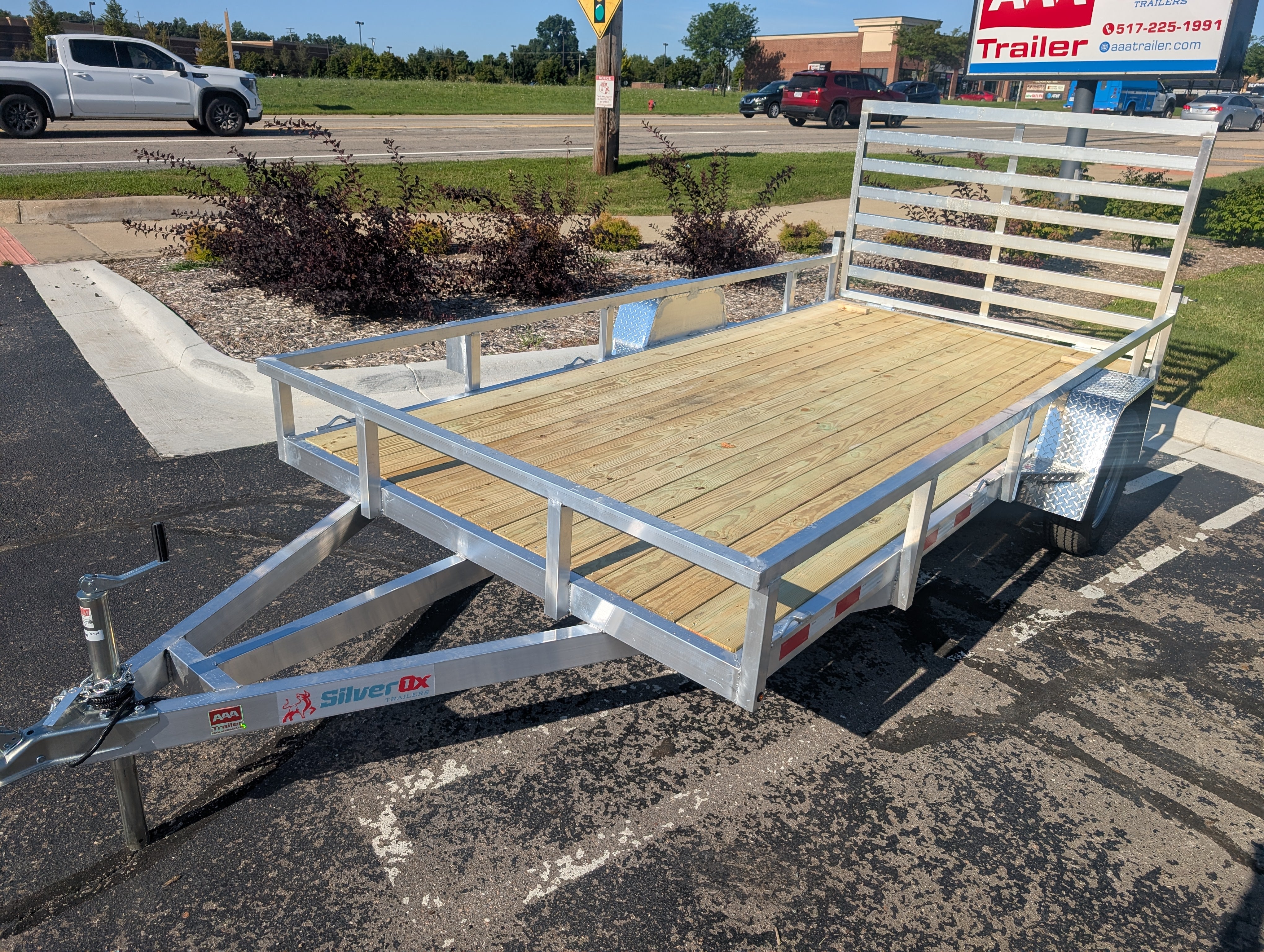 Silver Ox 7x14 Single Axle Aluminum Utility Trailer