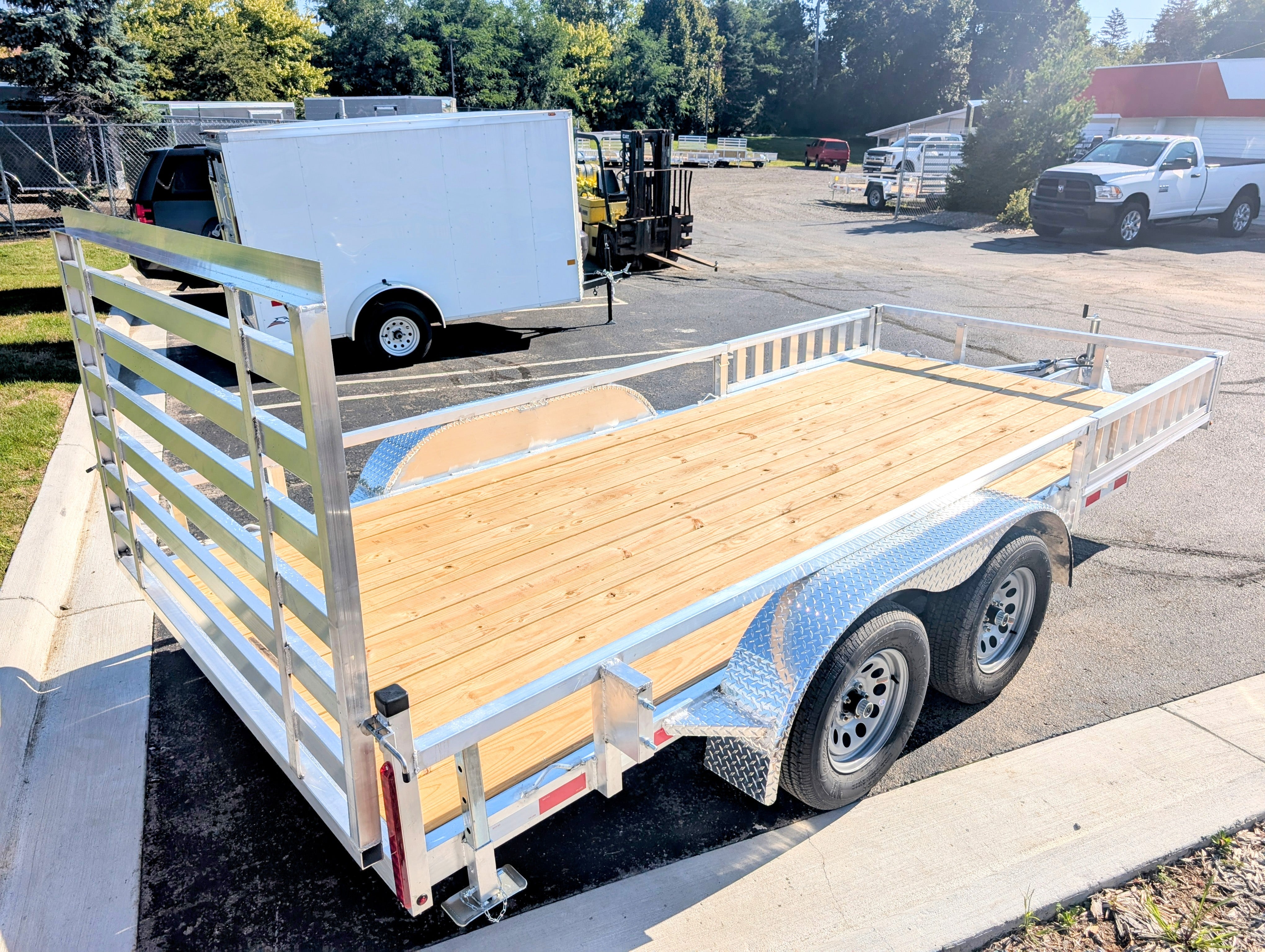 Silver Ox 7x16 Tandem Axle Aluminum Utility Trailer with Side Ramps