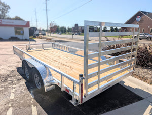 Silver Ox 7x16 Tandem Axle Aluminum Utility Trailer with Side Ramps