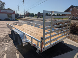 Silver Ox 7x16 Tandem Axle Aluminum Utility Trailer with Side Ramps