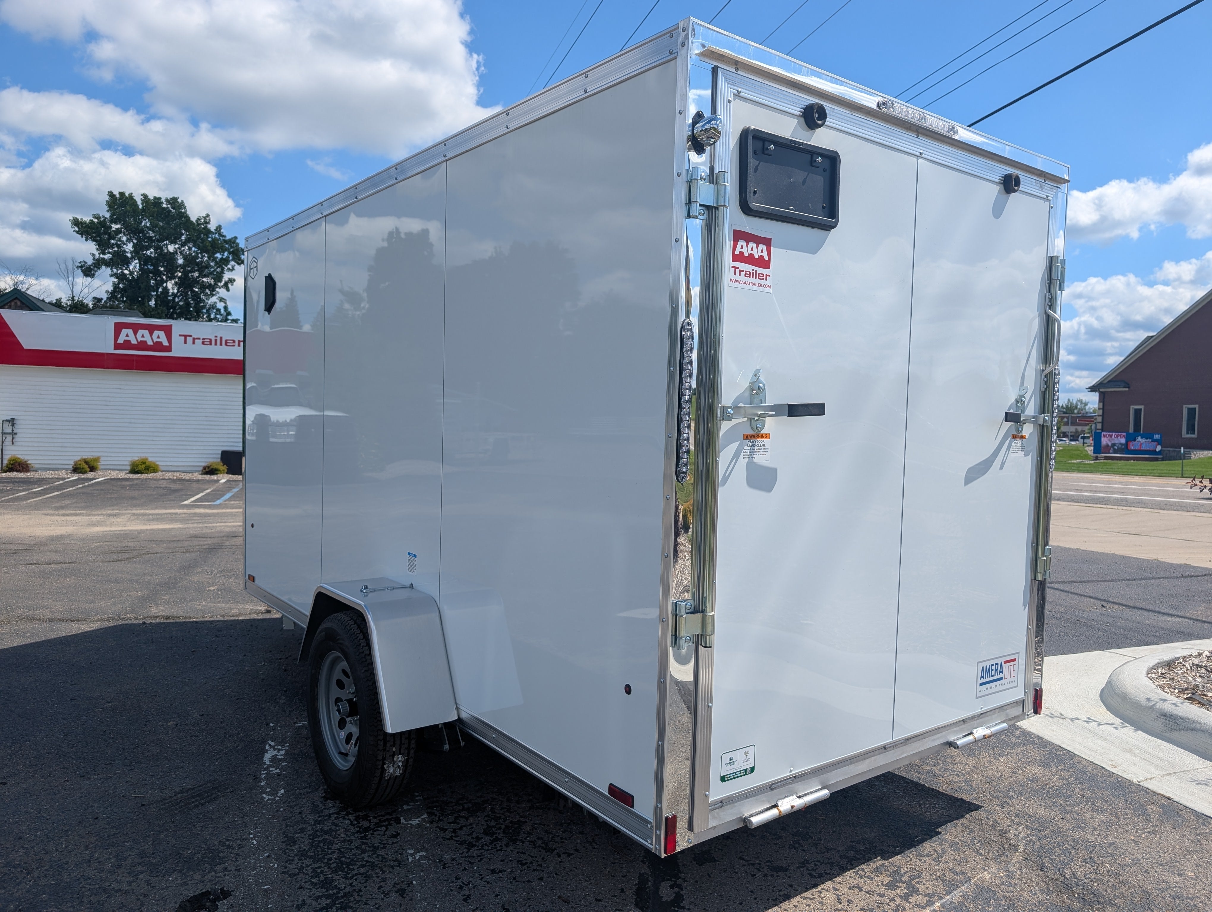 Amerilite ALL Aluminum 6x12 V Nose With Ramp Door Cargo / Enclosed Trailer -Stock# 200252