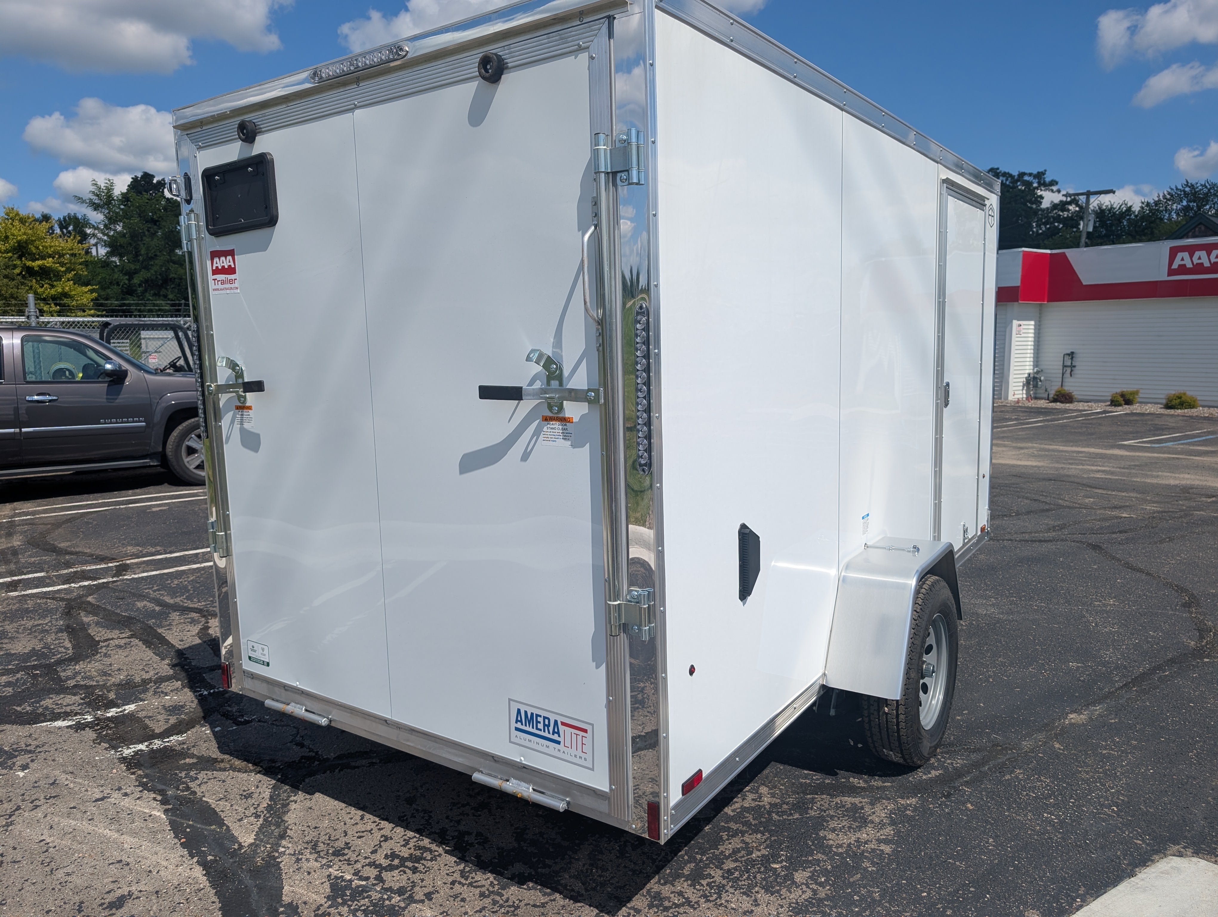 Amerilite ALL Aluminum 6x12 V Nose With Ramp Door Cargo / Enclosed Trailer -Stock# 200252