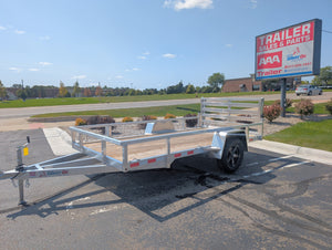 Silver Ox 6x12 Single Axle Aluminum Utility Trailer with Bi Fold Gate & Aluminum Wheels