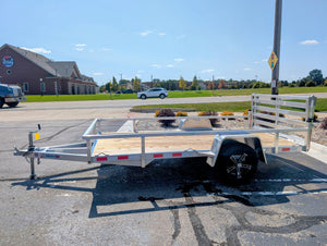 Silver Ox 6x12 Single Axle Aluminum Utility Trailer with Bi Fold Gate & Aluminum Wheels