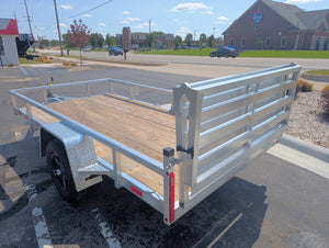 Silver Ox 6x12 Single Axle Aluminum Utility Trailer with Bi Fold Gate & Aluminum Wheels