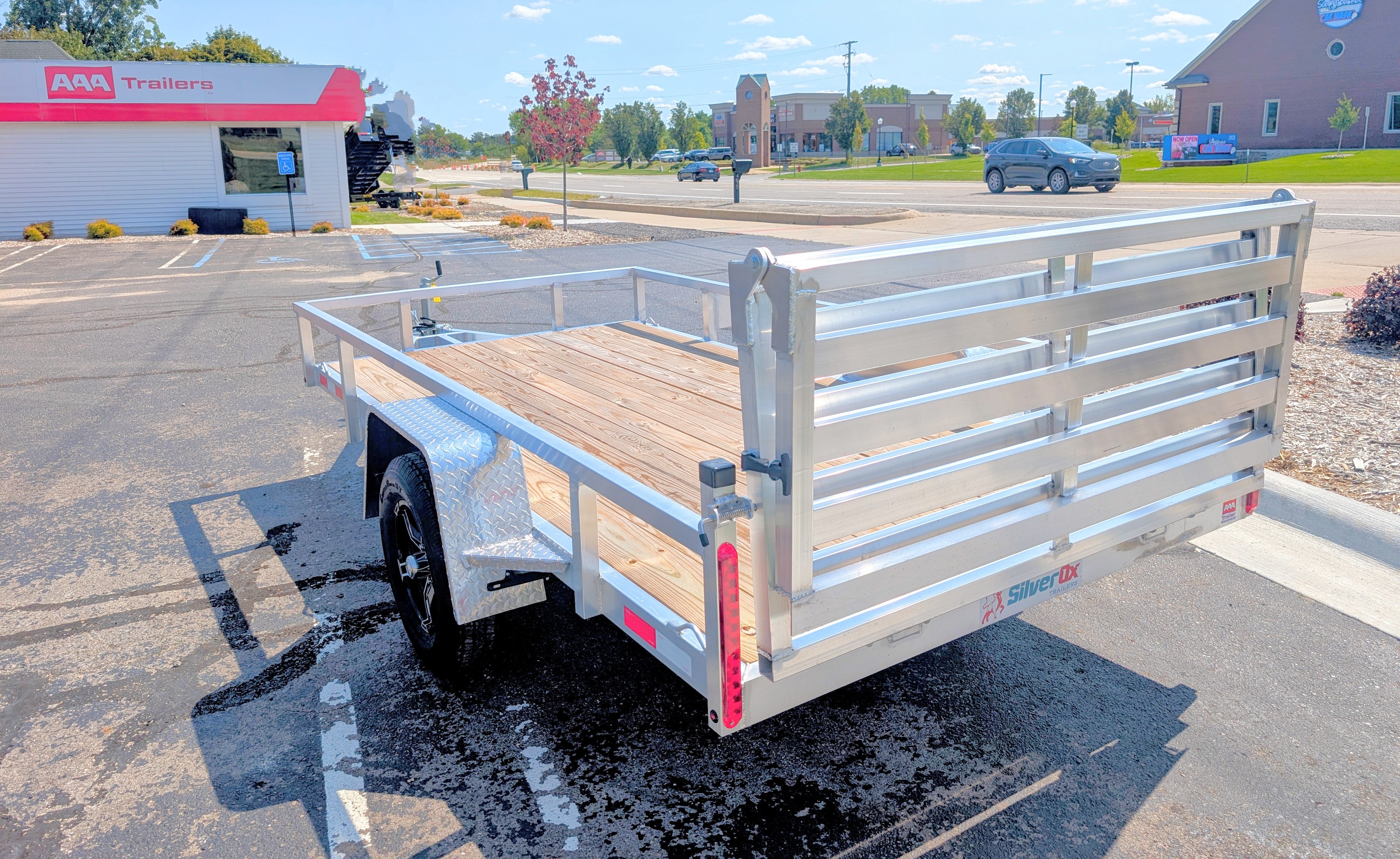 Silver Ox 6x12 Single Axle Aluminum Utility Trailer with Bi Fold Gate & Aluminum Wheels