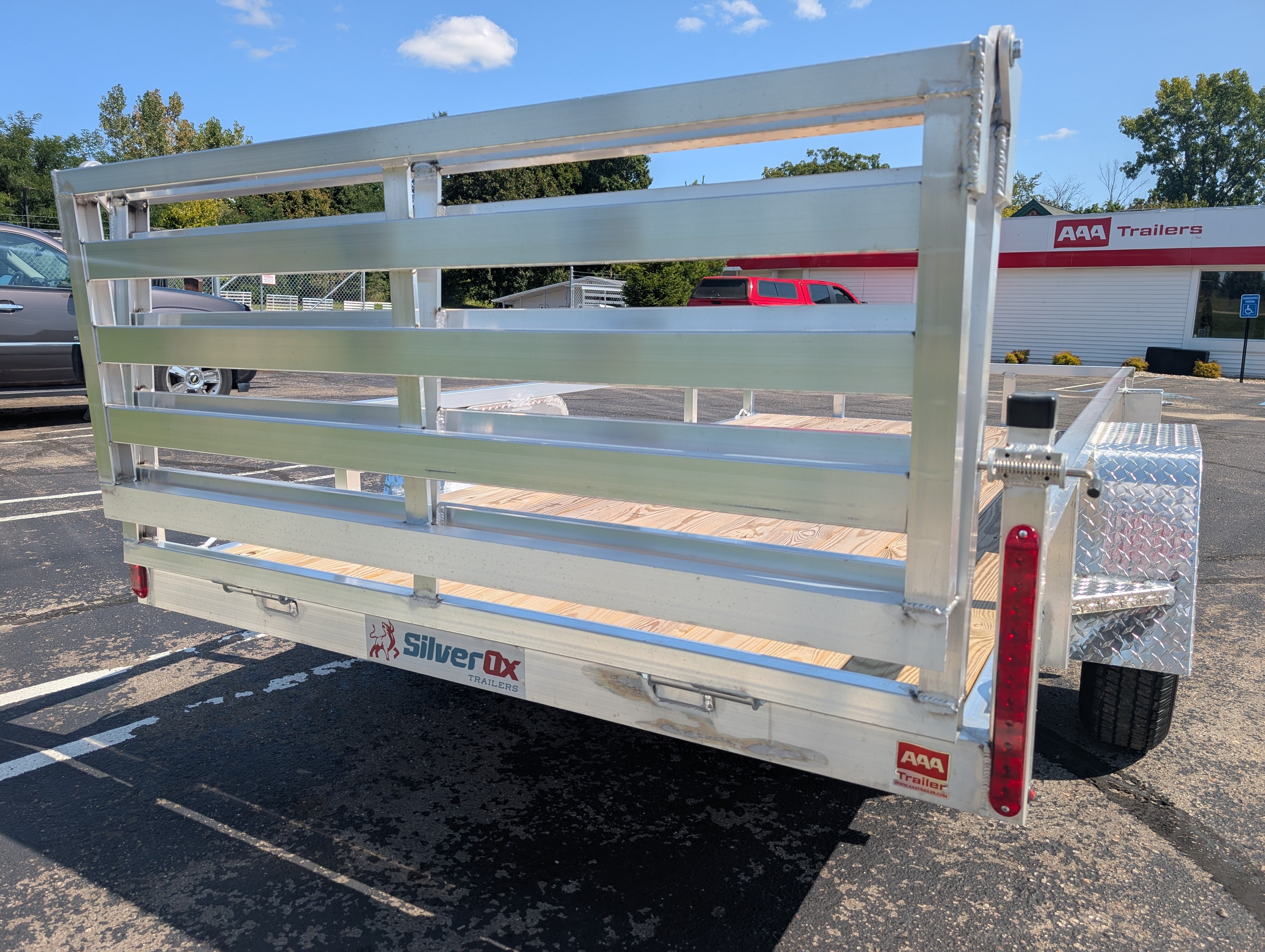Silver Ox 6x12 Single Axle Aluminum Utility Trailer with Bi Fold Gate & Aluminum Wheels