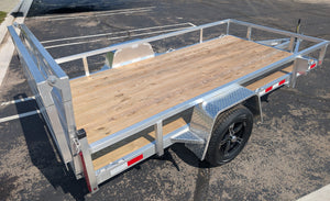 Silver Ox 6x12 Single Axle Aluminum Utility Trailer with Bi Fold Gate & Aluminum Wheels