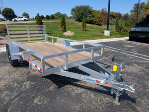 Silver Ox 6x12 Single Axle Aluminum Utility Trailer with Bi Fold Gate & Aluminum Wheels