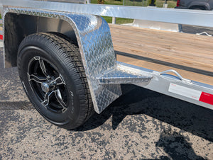 Silver Ox 6x12 Single Axle Aluminum Utility Trailer with Bi Fold Gate & Aluminum Wheels