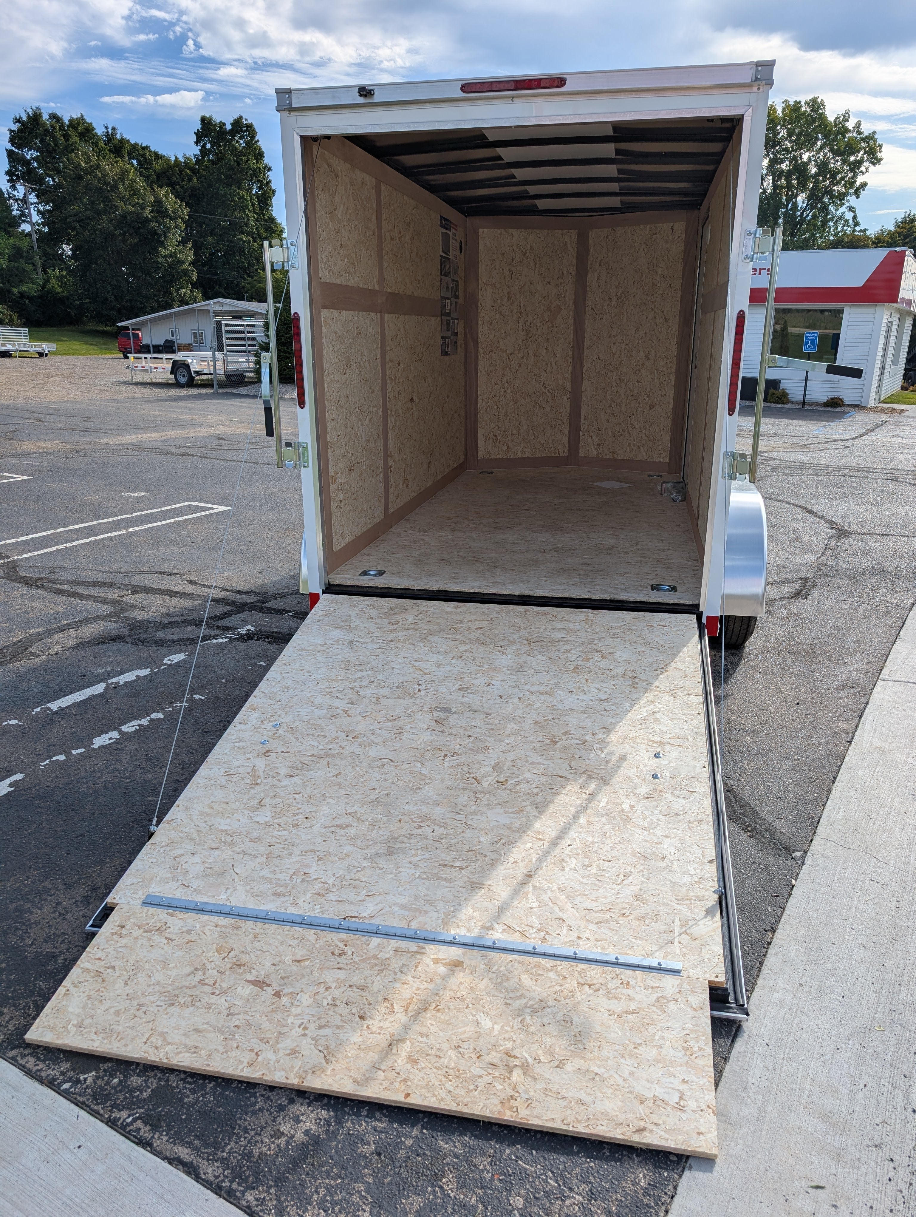 American Hauler 6x12 Tandem Axle Enclosed Cargo Trailer w Ramp Door - White - Stock #36633